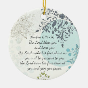 The Lord Bless You, Numbers 6:24, Bijbelse Aangepa Keramisch Ornament
