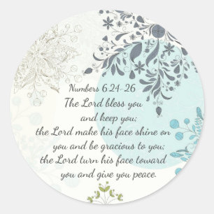 The Lord Bless You, Numbers 6:24 Bijbelverse Ronde Sticker