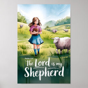 The Lord is My Shepherd Christelijke tienermeisjes Poster
