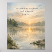 The Lord Is My Shepherd Psalm 23:1 Christian Poster (Voorkant)