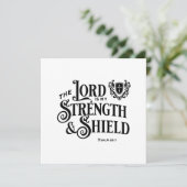 The Lord is My Strength Scripture Flat Note Card (Staand voorkant)