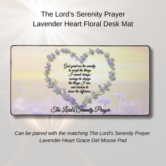 The Lord’s Serenity Prayer Lavender Heart Floral 