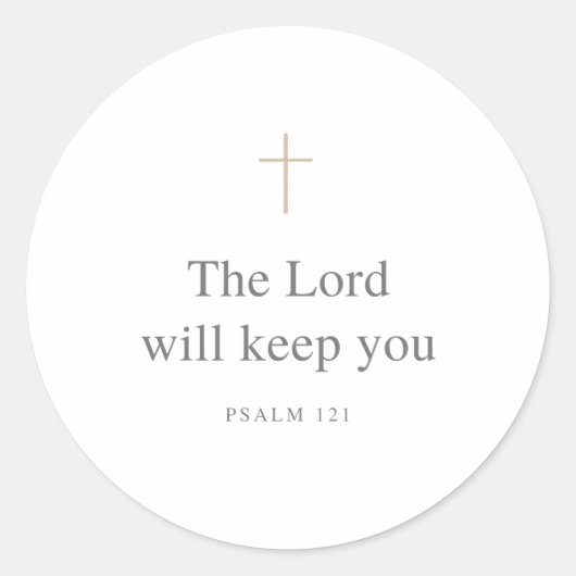 The Lord Will Keep You – Psalm 121 Scripture Ronde Sticker (Voorkant)