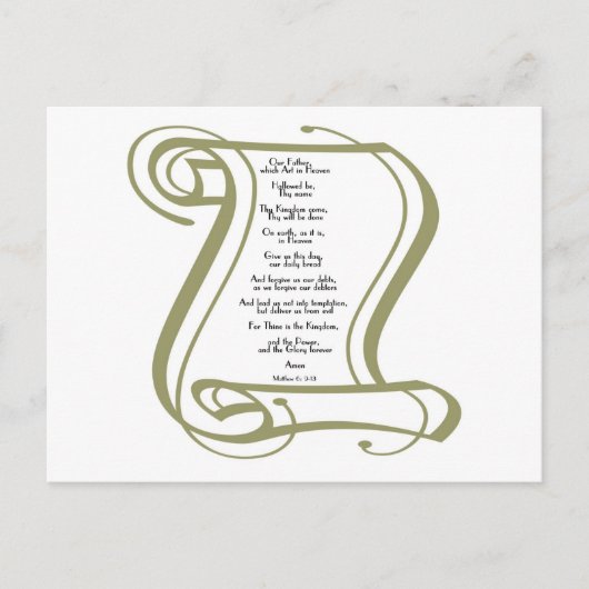The Lords Prayer Briefkaart (Voorkant)