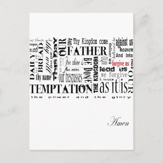 The Lords Prayer Briefkaart (Voorkant)