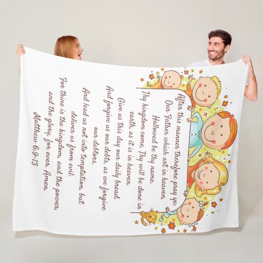 The Lord's Prayer - Fleece Blanket, 60 x 80 inch Deken (In situ)