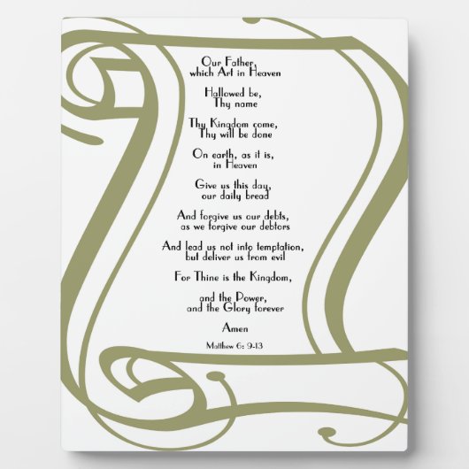 The Lords Prayer Fotoplaat (Voorkant)