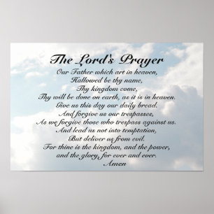 The Lord's Prayer, Matthew 6:9-13 Bijbelverse Poster