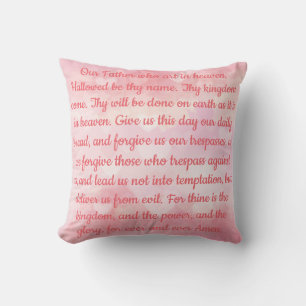 The Lord's Prayer Pink Kussen