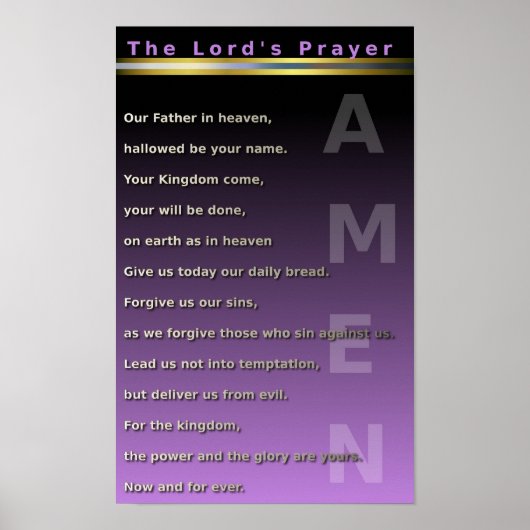 The Lord's Prayer Poster (Voorkant)
