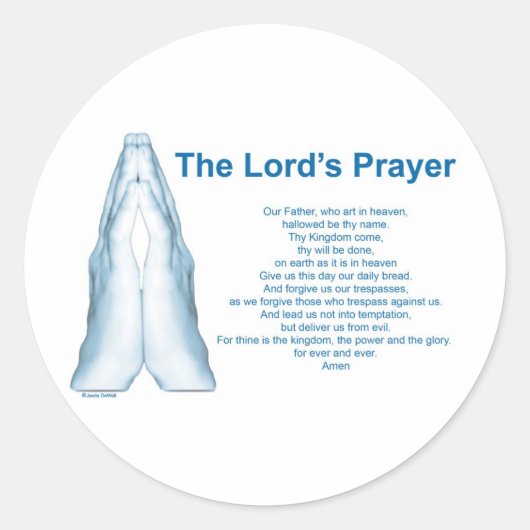 The Lords Prayer Ronde Sticker (Voorkant)