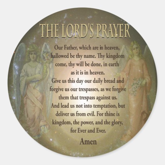 The Lord's Prayer Ronde Sticker (Voorkant)