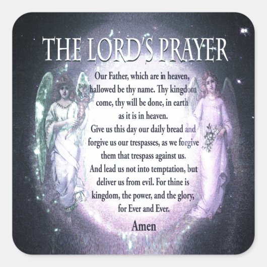 The Lord's Prayer Vierkante Sticker (Voorkant)