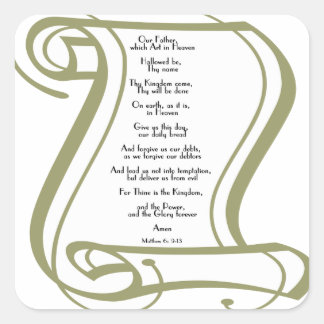 The Lords Prayer Vierkante Sticker