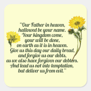 The Lords Prayer Vierkante Sticker