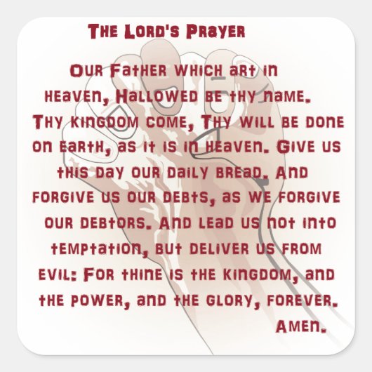 The Lord's Prayer Vierkante Sticker (Voorkant)