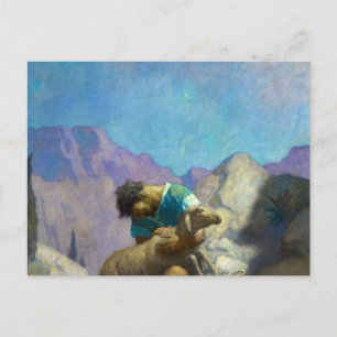 The Lost Sheep, 1926, door Newell Convers Wyeth Briefkaart