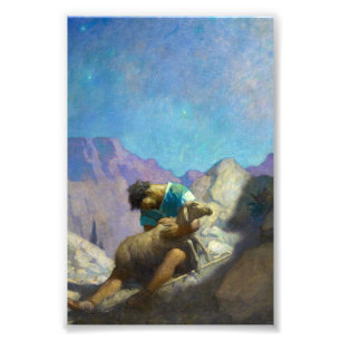 The Lost Sheep van Newell Convers Wyeth Foto Afdruk