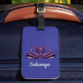 The lotus flower personalized bagagelabel