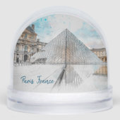The Louvre Paris Snow Globe – Vintage Retro Travel (Avant)