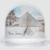 The Louvre Paris Snow Globe – Vintage Retro Travel (Arrière)