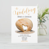 The Love Heart Shell, Wedding, Invitation Kaart (Staand voorkant)