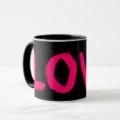 The Love Mok 11oz Black roze by Zazz_it (Voorkant links)