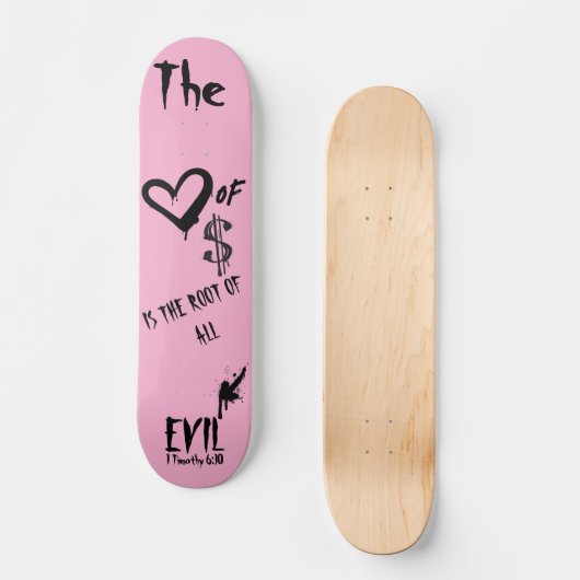 The Love of Money Evil Pink Doodle Skateboard (Voorkant)