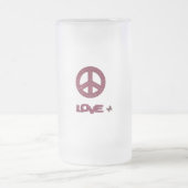 The Love & Peace design frosted glass mug Matglas Bierpul (Center)