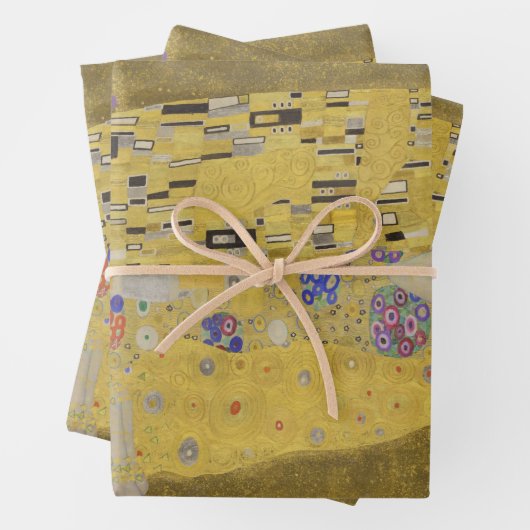 The Lovers Kissingembrace by Gustav Klimt Inpakpapier Vel (In situ)