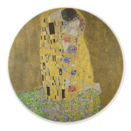 The Lovers Kissingembrace by Gustav Klimt Keramische Knop (Voorkant)