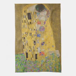 The Lovers Kissingembrace by Gustav Klimt Theedoek