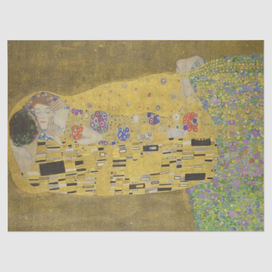The Lovers Kissingembrace by Gustav Klimt Tissuepapier (Voorkant)