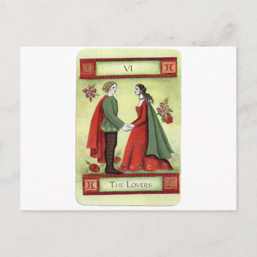 "The Lovers" tarotkaart Briefkaart (Voorkant)