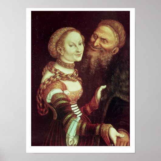 The Lovesick Old Man, 1553 (olie op het paneel) Poster (Voorkant)