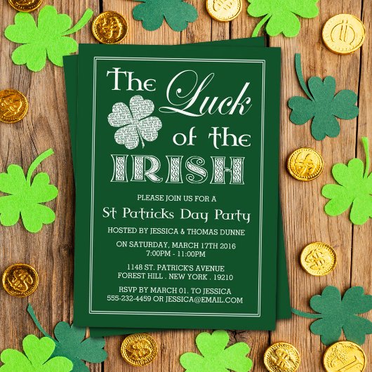The Luck Of The Irish St. Patrick's Day Invitation