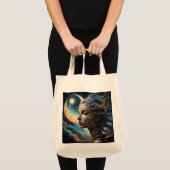 "The Lunar Oracle"-Celestial Moon Goddess Tote Bag (Devant (produit))
