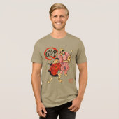 The Maccaronin Scroll Warriors II Tri-Blend Shirt (Voorkant volledig)