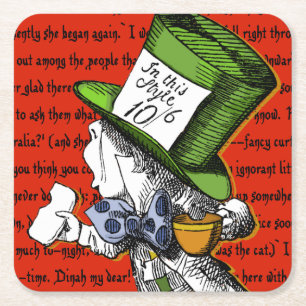 The Mad Hatter Trivet Vierkante Kartonnen Onderzetter