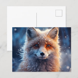 The Magic of Foxes in the Snow Briefkaart