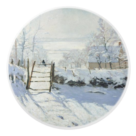 The Magpie van Claude Monet Keramische Knop (Voorkant)