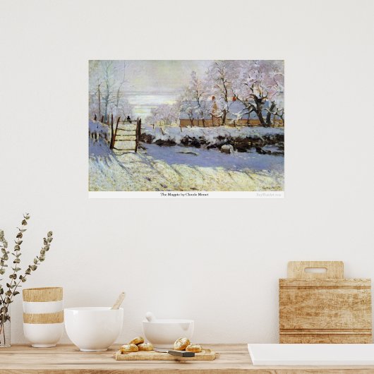 The Magpie van Claude Monet Poster (Keuken)