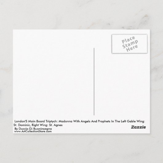 The Main Board Triptych van Londen: Madonna met An Briefkaart (Achterkant)