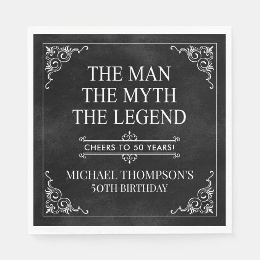The Man The Myth The Legend 50th Birthday Servet (Voorkant)