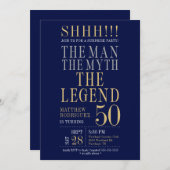 The Man The Myth The Legend Surprise 50th Birthday Kaart (Voorkant / Achterkant)