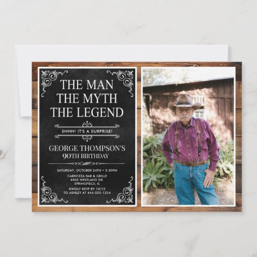 The Man The Myth The Legend Surprise 90th Birthday Kaart (Voorkant)