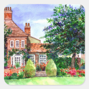 The Manor House, Heslington, York Vierkante Sticker