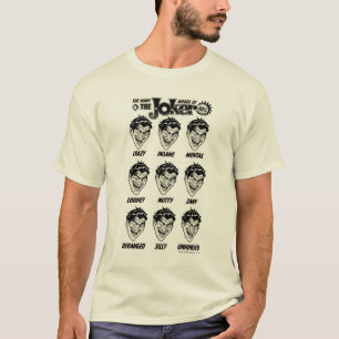  "The many mods of the Joker" T-shirt