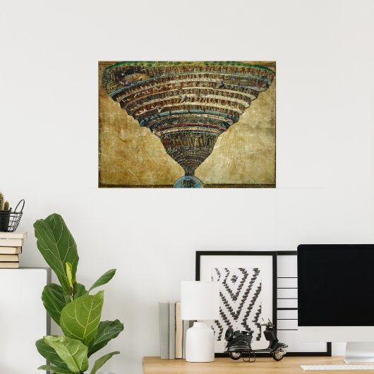 The Map of Hell, Abyss of Hell - Sandro Botticelli Poster (Thuiskantoor)
