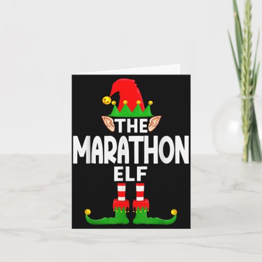 The Marathon Elf Family Christmas Pajama Party Kaart (Voorkant)